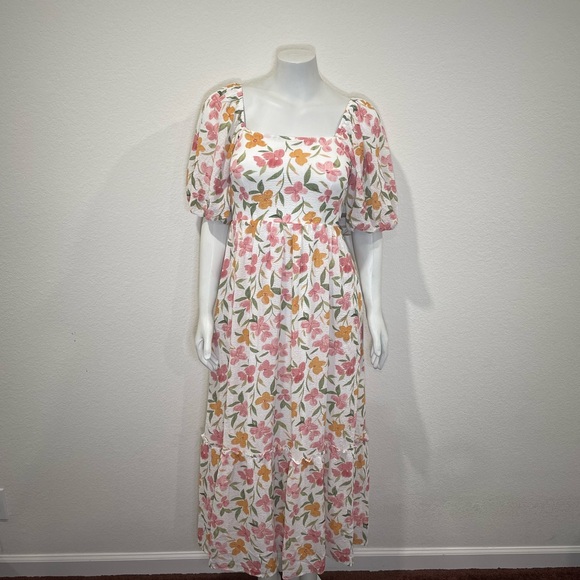 Boutique Floral Maxi Dress Pink and White - Picture 2 of 2